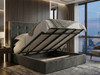 Stylish Georgia Ottoman Bed with wing design, deep-button tufting, and low footboard, customizable with diamante or fabric buttons.